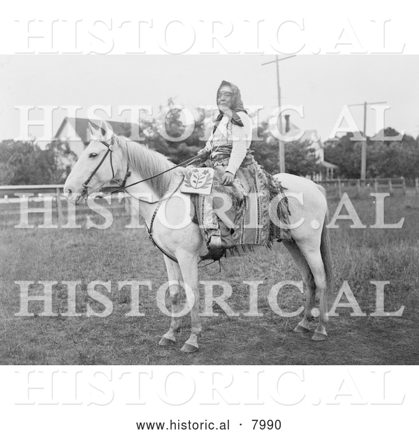 Historical Image of Kate the Wasco Rider 1908 - Black and White