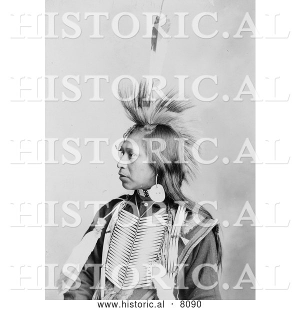 Historical Image of Native American Indian Klickitat Brave 1899 - Black and White