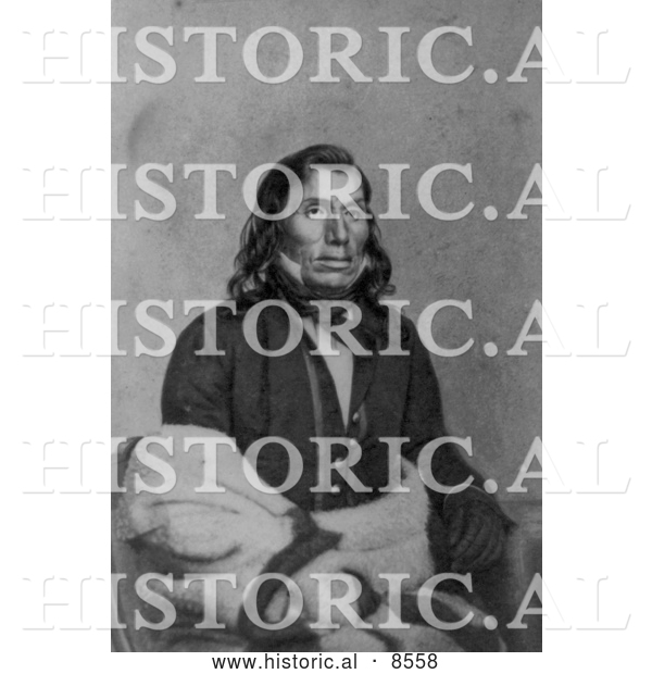 Historical Image of Sioux Indian, Little Crow 1862 - Black and White Version