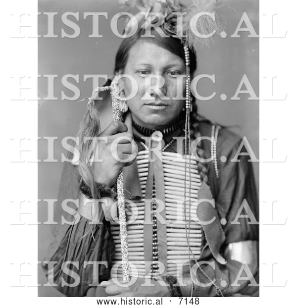 Historical Photo of Amos Little, Sioux Native American 1900 - Black and White