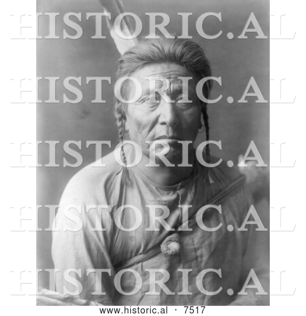 Historical Photo of Apsaroke Indian Man Named Flathead Woman 1908 - Black and White