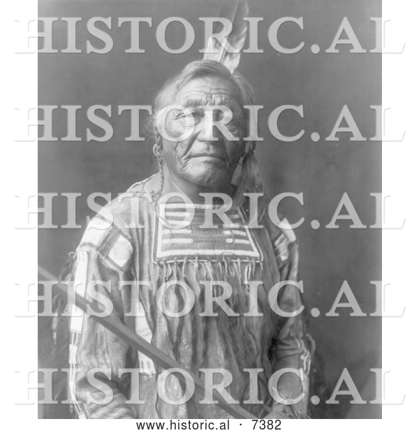 Historical Photo of Apsaroke Native American Indian Man Named Sitting Elk 1908 - Black and White