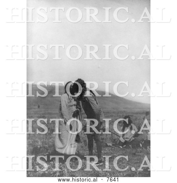 Historical Photo of Atsina Crazy Dance 1908 - Black and White