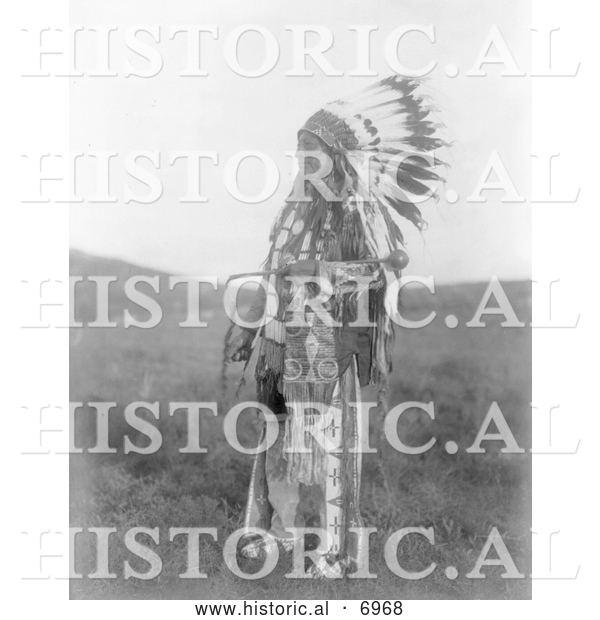 Historical Photo of Brule Native American Man Named High Hawk 1907 - Black and White