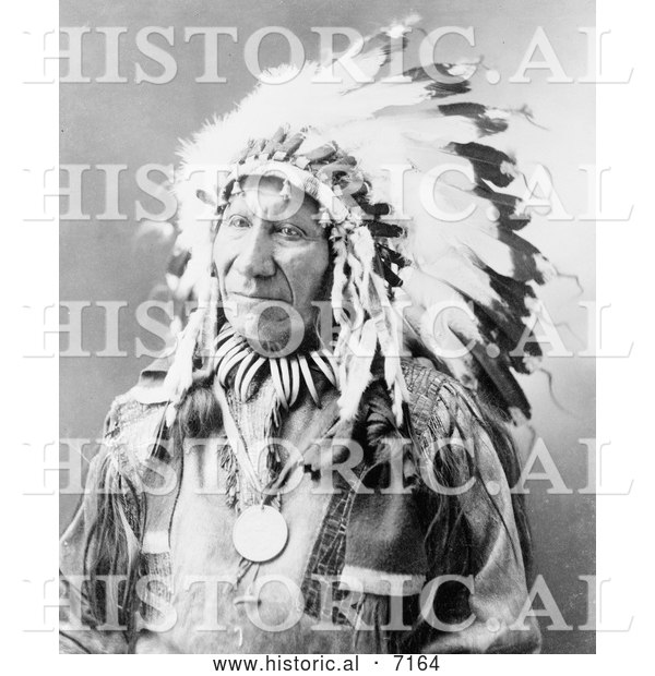 Historical Photo of Chief American Horse, Sioux Indian 1900 - Black and White