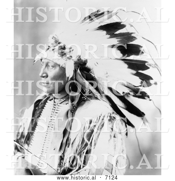 Historical Photo of Chief Hollow Horn Bear 1898 - Black and White