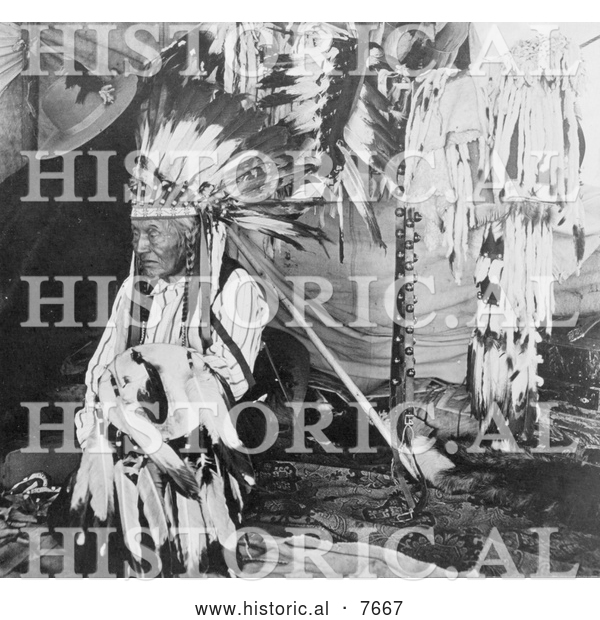 Historical Photo of Chief Louison 1908 - Black and White