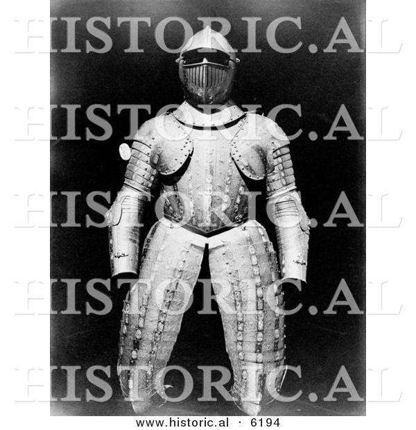 Historical Photo of Christopher Columbus' Armour Suit - Black and White Version