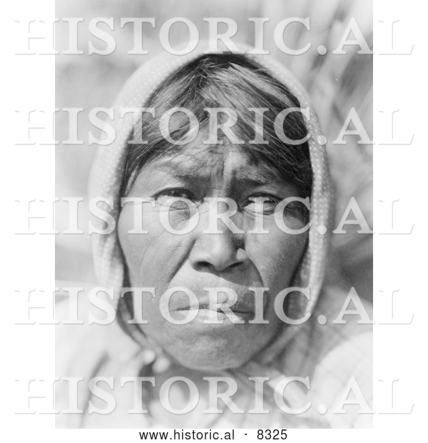 Historical Photo of Cupeno Woman 1924 - Black and White Version