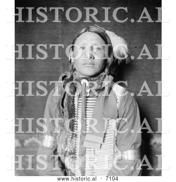Historical Photo of Has No Horses, Sioux Indian 1900 - Black and White