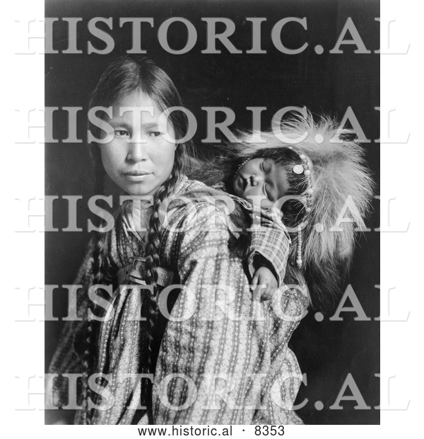 Historical Photo of Inuit Mother 1912 - Black and White