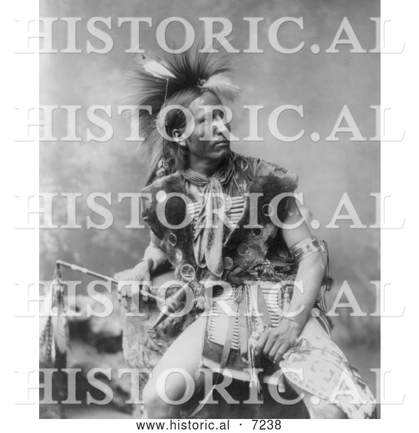 Historical Photo of John Comes Again, a Sioux Indian 1899 - Black and White