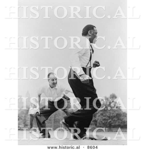 Historical Photo of Jose Ferrer and Paul Robeson Playing Baseball - Black and White Version