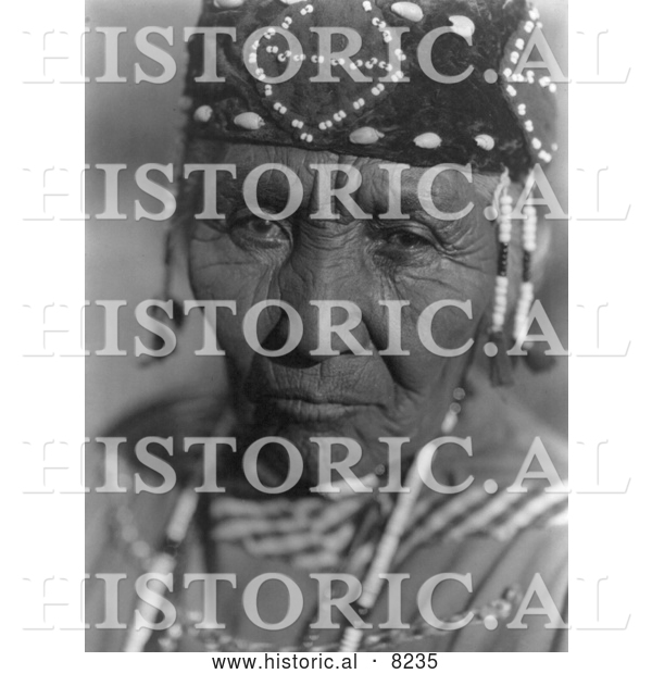 Historical Photo of Klamath Native American Woman 1923 - Black and White
