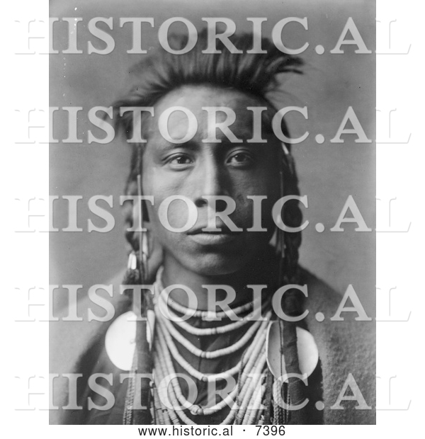 Historical Photo of Lies Sideway, Crow Native American 1908 - Black and White