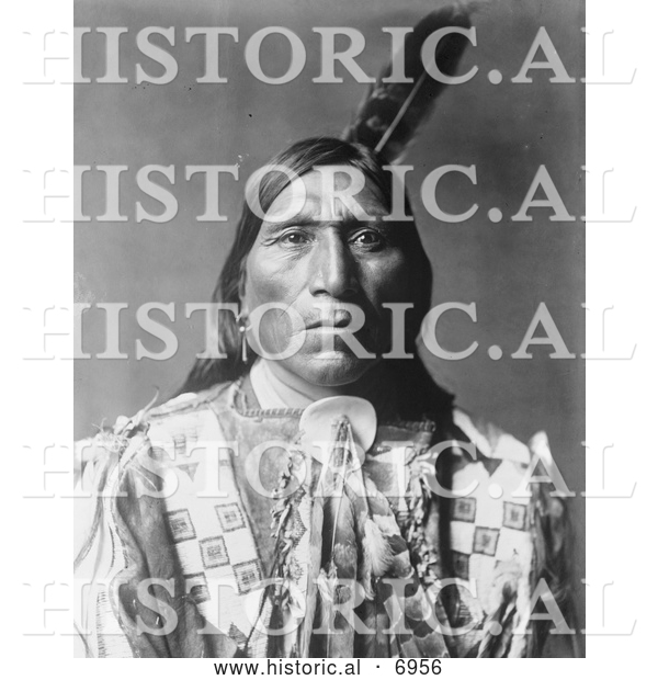Historical Photo of Little Hawk, Brule American Indian 1907 - Black and White