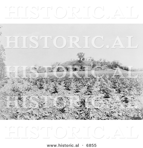 Historical Photo of Monk’s Mound, Cahokia, Illinois 1907 - Black and White Version