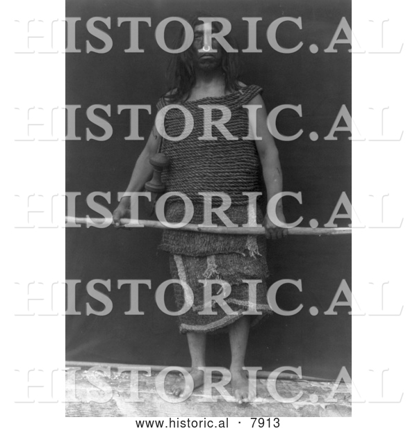 Historical Photo of Nakoaktok Warrior 1914 - Black and White