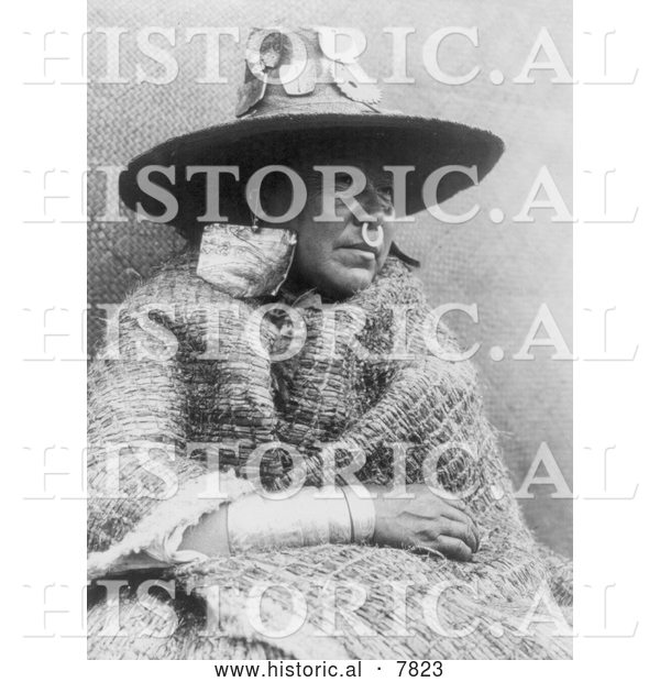 Historical Photo of Nakoaktok Woman 1914 - Black and White