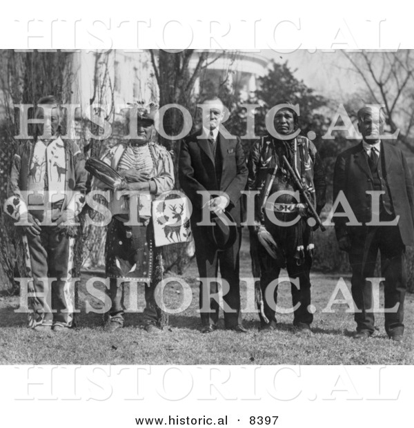 Historical Photo of Osage Indians - Black and White Version