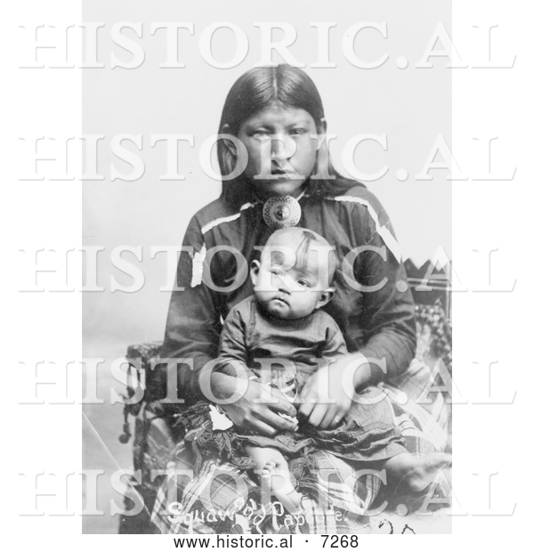Historical Photo of Osage Mother and Child 1906 - Black and White