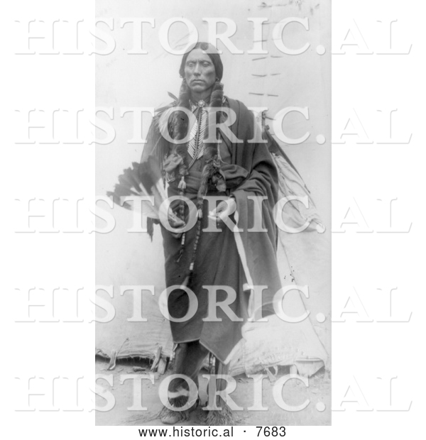 Historical Photo of Quanah Parker, Comanche Indian Chief - Black and White
