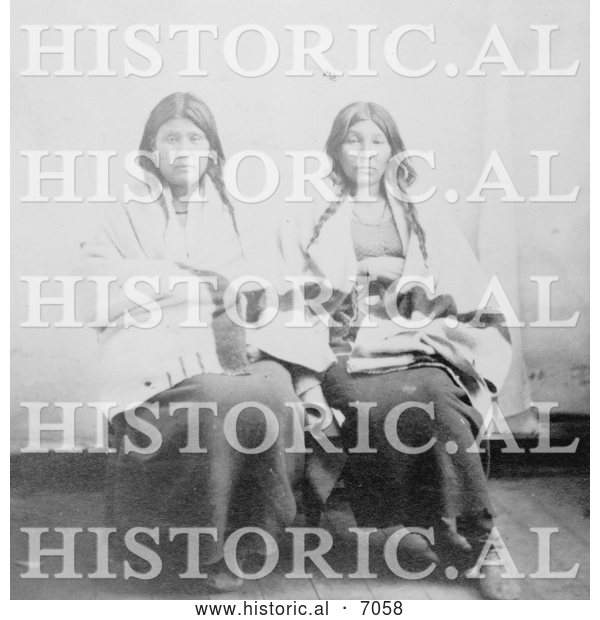 Historical Photo of Santee Sioux Women - Black and White