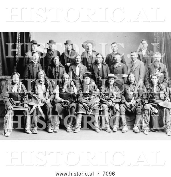 Historical Photo of Sioux Indian Delegation 1891 - Black and White