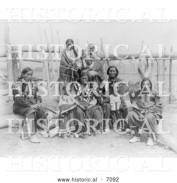 Historical Photo of Sioux Indian Family 1904 - Black and White