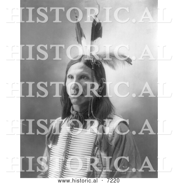 Historical Photo of Sioux Indian Named Little Eagle 1900 - Black and White