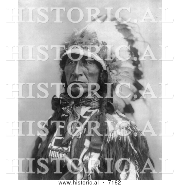 Historical Photo of Sioux Indian Named Lone Bear 1899 - Black and White