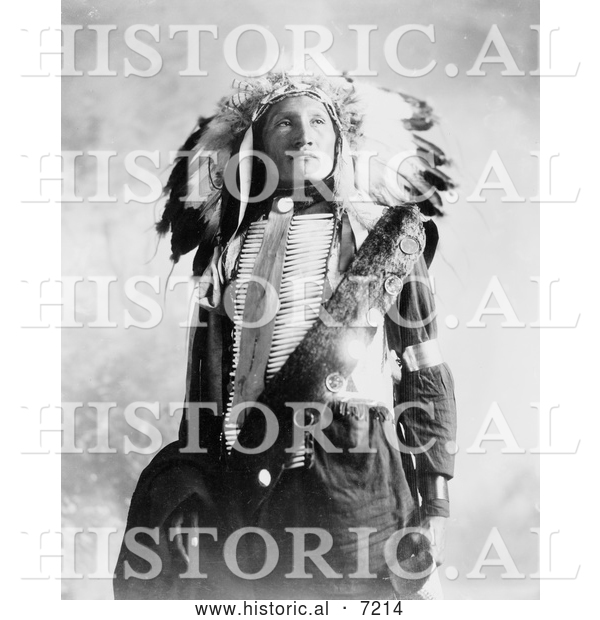Historical Photo of Sioux Indian Named Plenty Holes 1900 - Black and White