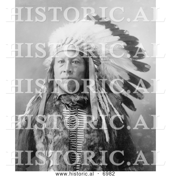 Historical Photo of Sioux Indian Named Stampede 1900 - Black and White