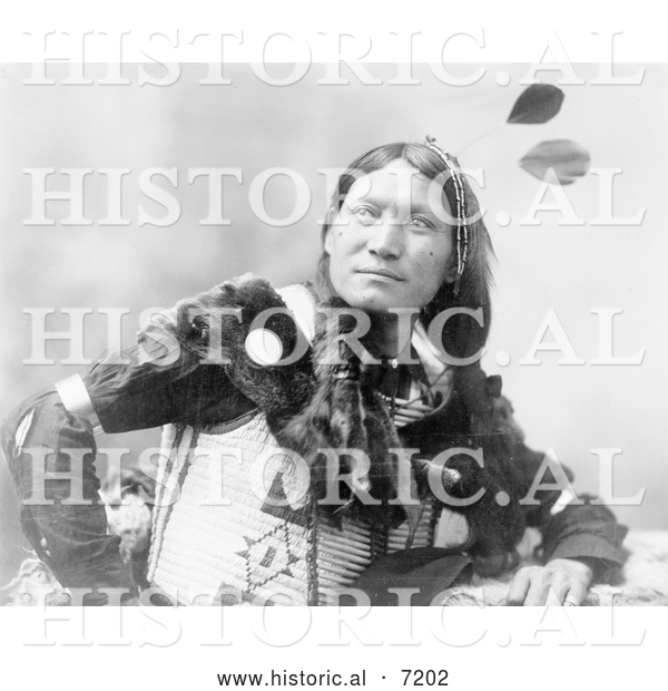 Historical Photo of Sioux Man Called Sunflower 1899 - Black and White