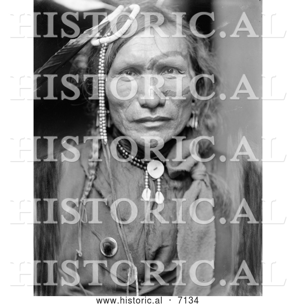 Historical Photo of Sioux Native American Indian, Iron White Man 1900 - Black and White