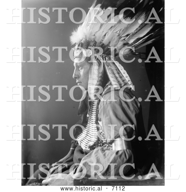 Historical Photo of Sioux Native American Man Named Whirling Hawk 1900 - Black and White