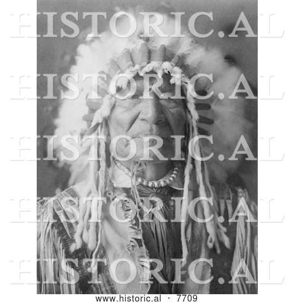 Historical Photo of Sitting Bear, Arikara Native Man 1908 - Black and White