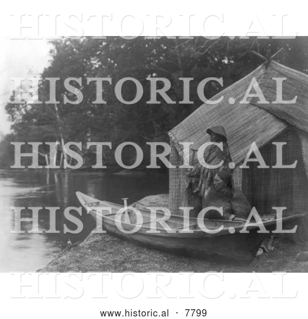 Historical Photo of Skokomish Fishing Camp 1913 - Black and White
