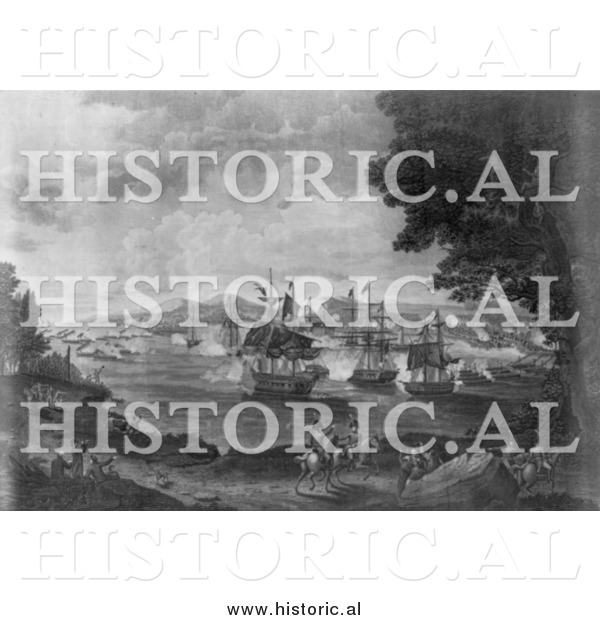 Historical Photo of Thomas Macdonough - Battle of Plattsburgh September 11, 1814 - Black and White