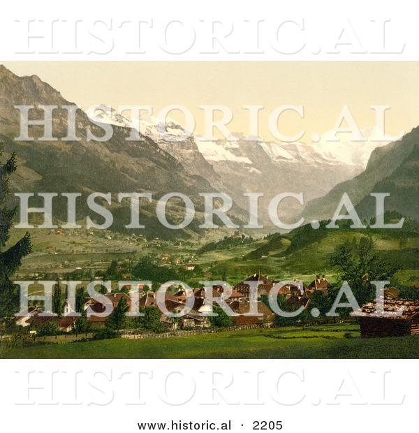 Historical Photochrom of Frutigen, Bernese Oberland