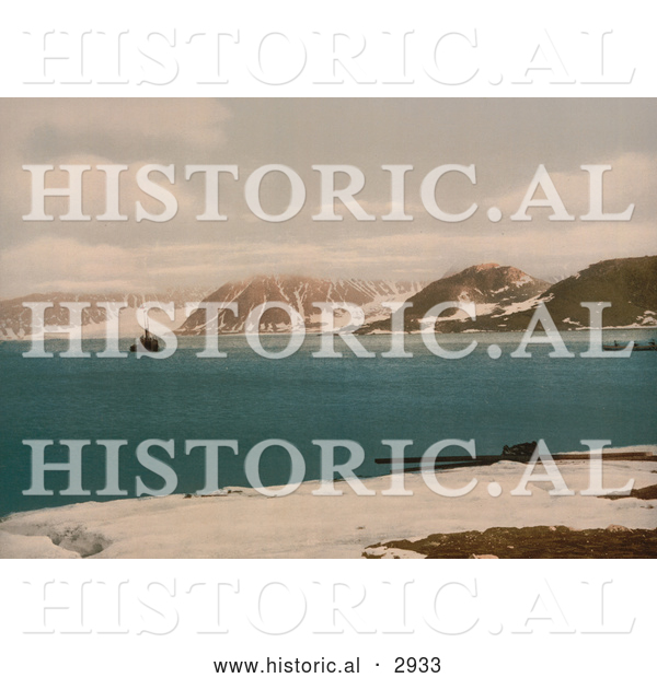 Historical Photochrom of the Danskerne, Spitzbergen, Norway