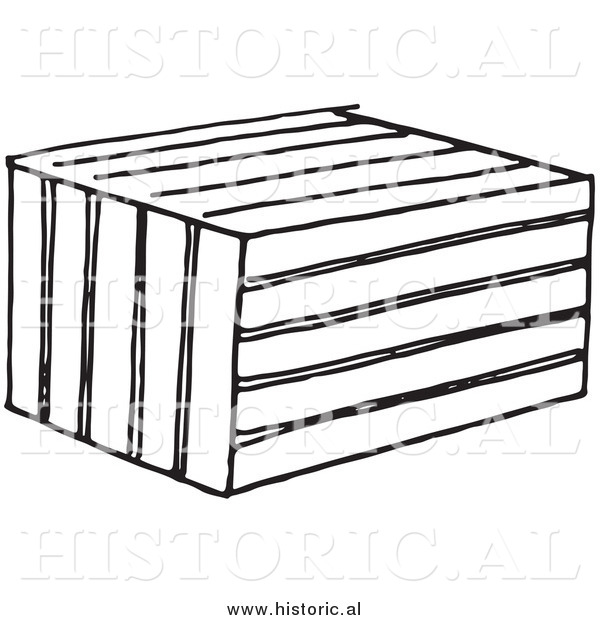 Illustration of a Crate Animal Trap - Black and White