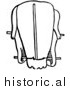 Clipart of a Trussed Duck Ready for Roasting - Black and White Drawing by Picsburg