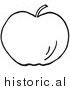 Clipart of a Whole Apple - Black and White Outline by Picsburg