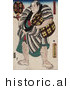 Historical Illustration of Arakuma, a Sumo Wrestler by JVPD