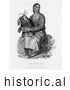 Historical Illustration of Chippeway Widow - Black and White Version by JVPD