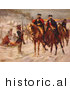 Historical Illustration of George Washington and Marquis De Lafayette Riding Horseback Through the Valley Forge by JVPD