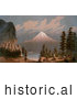 Historical Illustration of Mount Hood by JVPD