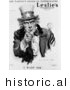 Historical Illustration of Uncle Sam: the Nation's Crisis - I Want You - Black and White Version by JVPD