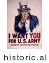 Historical Illustration of Uncle Sam Wants You for the U.S. Army by JVPD